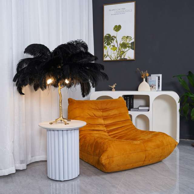 Ostrich Feather Table Lamp