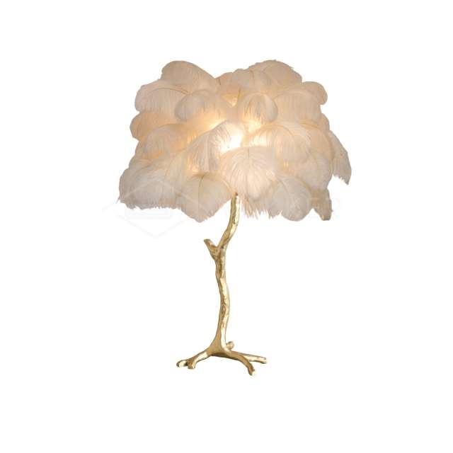 Ostrich Feather Table Lamp