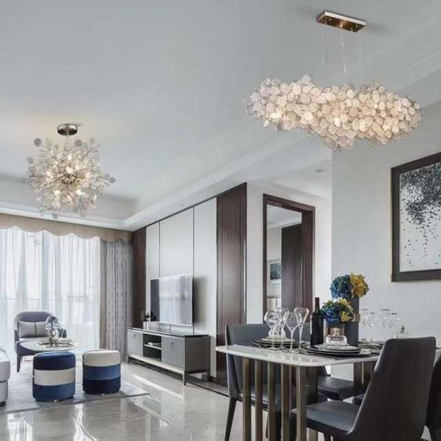 Modern Luxury Creative Living Dining Room Glass Led