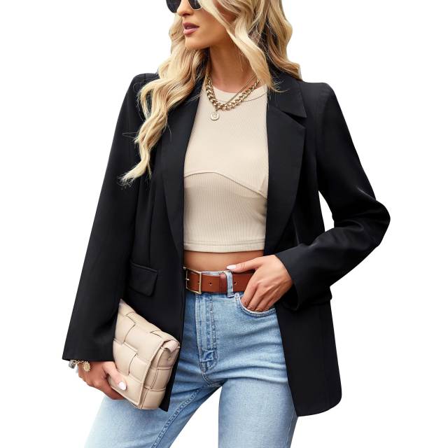 GAOVOT Fashion Casual Small Suit For Women 2022 New Ladies Autumn Solid Color Long Sleeve Single Button Professional Jacket