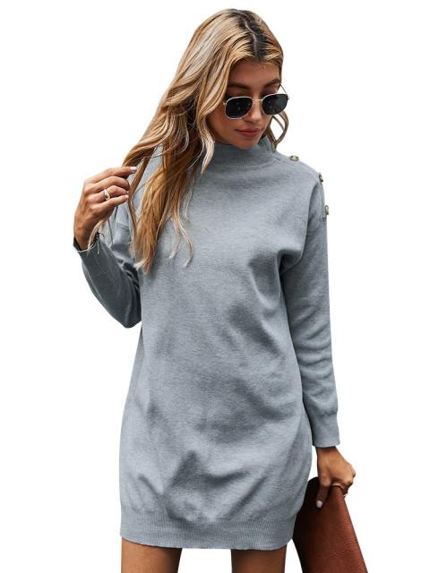 Turtleneck Knit Pullover Sweater Bodycon Mini Dress