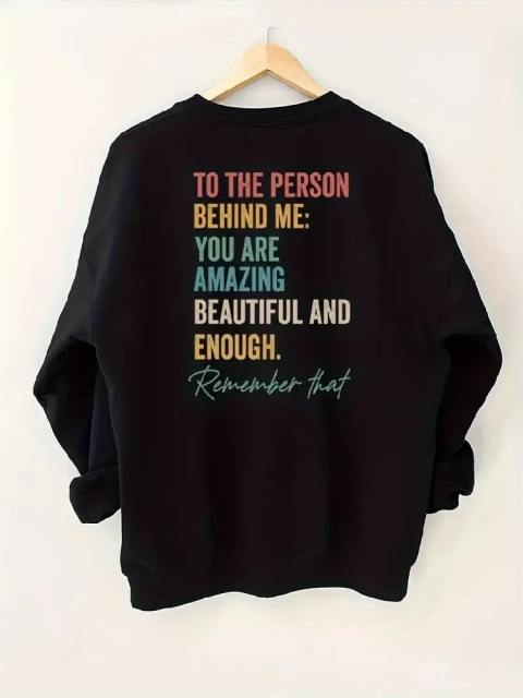 Casual Long Sleeve Letter Print Sweatshirt