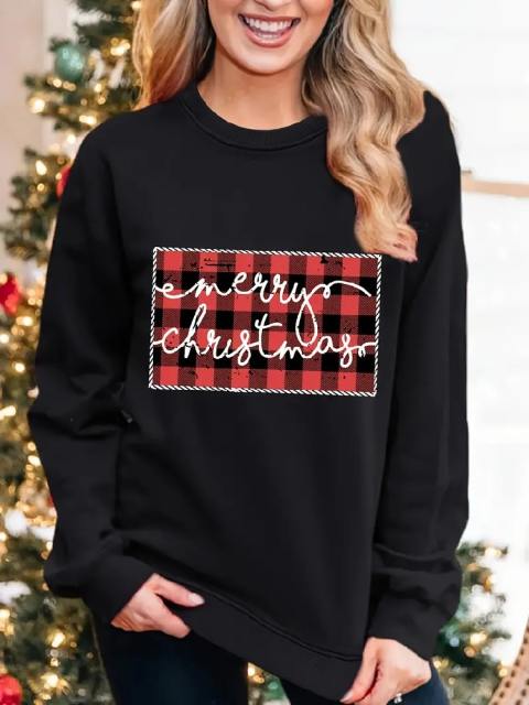 Casual Merry Christmas Print Sweatshirt
