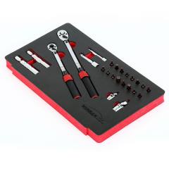 24PCS 1/4"& 3/8"dr. Torque Wrench with Accessories