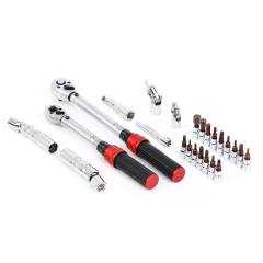 24PCS 1/4"& 3/8"dr. Torque Wrench with Accessories