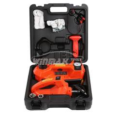 Multi-function Car Repair Set-Hydraulic Floor Jack/Tire Inflator Gauge/Work Light & Impact Wrench