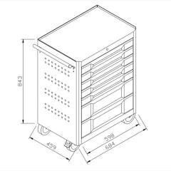 27 Inch 7-drawer Tool Cabinet with 7 XPE- 283PCS Tool Sets