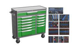 42 Inch 12-drawer Tool Cabinet with 11 XPE - 401PCS Tool Sets