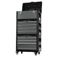 Combination tool storage box (handheld tool box + 4-drawer tool box + 3-drawer tool box + caster tray)&66PCS VDE Tools set