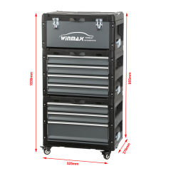 Combination tool storage box (handheld tool box + 4-drawer tool box + 3-drawer tool box + caster tray)&66PCS VDE Tools set