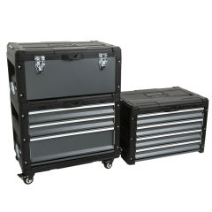 Combination tool storage box (handheld tool box + 4-drawer tool box + 3-drawer tool box + caster tray)&66PCS VDE Tools set