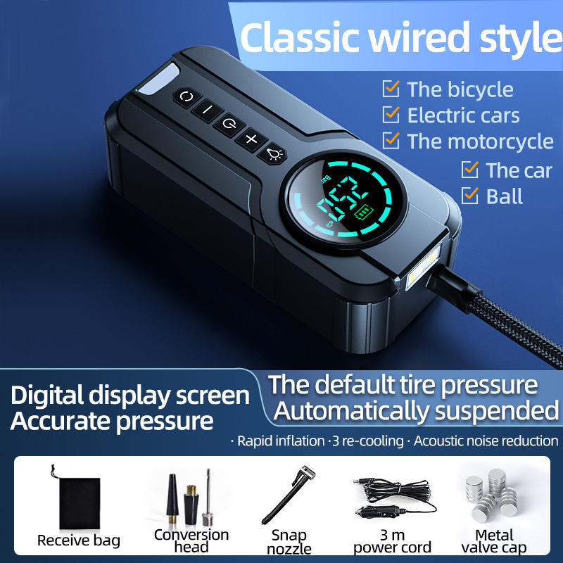 Digital display cordless auto air pump wireless car air compressor portable tire inflator
