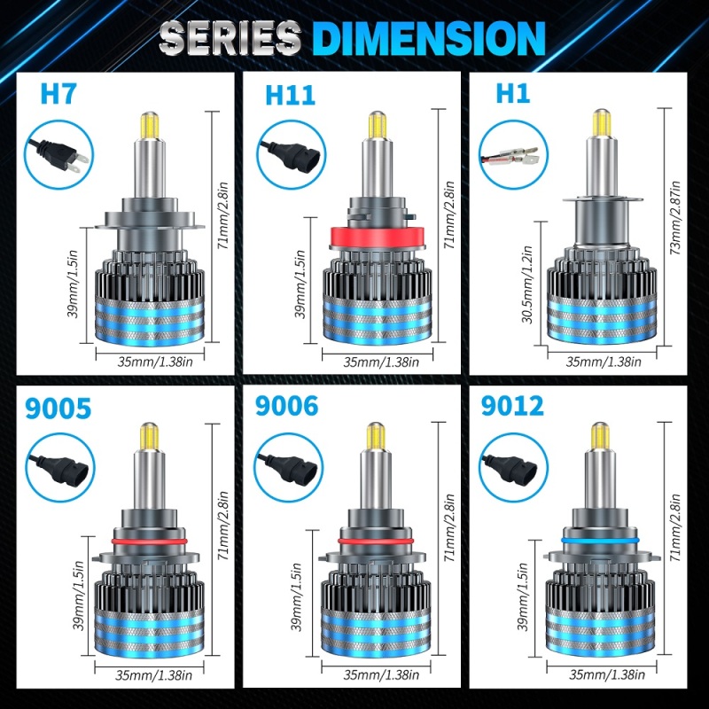 External 360-degree wick 6-side fully illuminated super bright light led car bulb headlight