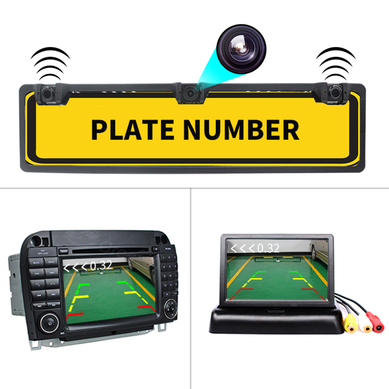 Visible European Standard License Plate Smart Reverse Car Parking Sensors System