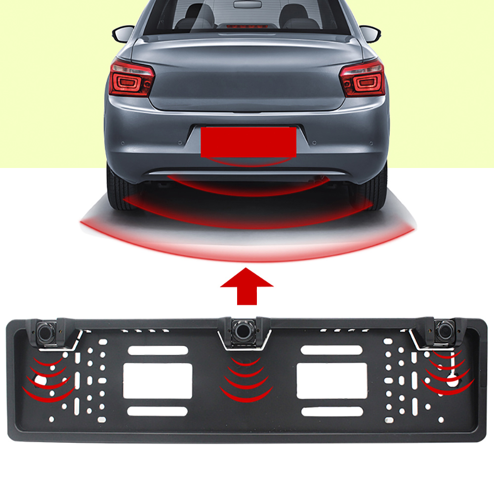 European License Plate Frame LED Display Speed Detector Car Radar Reverse