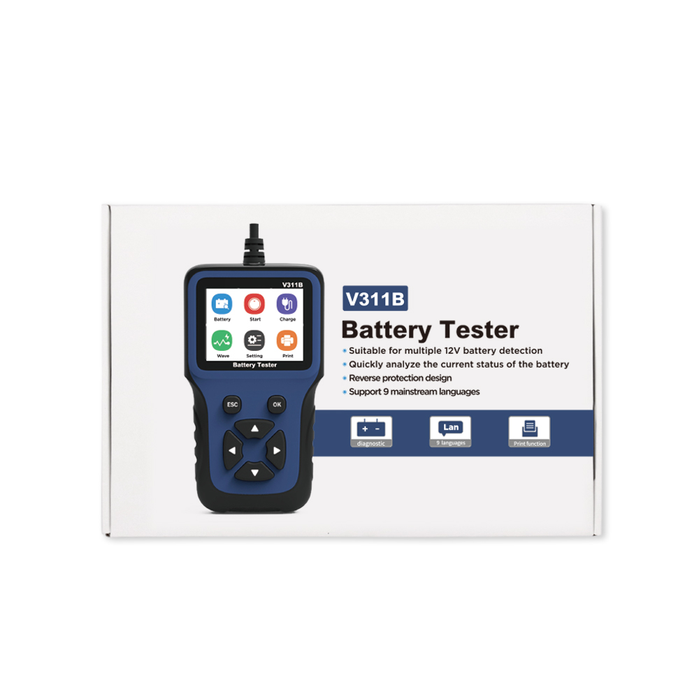 Color Screen 2.8 Inch Impedance Life Test Diagnostic 12V 24V 48V Car Battery Load Tester