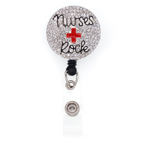 Red Cross Retractable ID Badge Reel,Name Card Holder,ID Badge Reel for Nurse