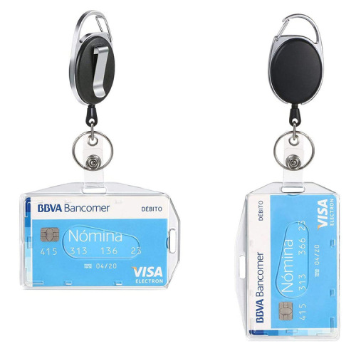 Zinc Alloy Key Ring Telescopic Card Sleeve Easy To Pull Buckle With Pc Dual-use Card Sleeve Easy To Pull