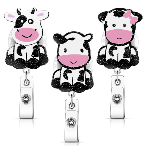 Cow Daddy Cow Mother Cowboy Badge Holder ID Badge Holder Card Holder Badge Reel ID Badge Reel