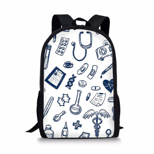 Medical Nursing Design Print Custom Female Shoulder Bags Nurses Tote Bags Fashion Shopping Bag Beach Backpack