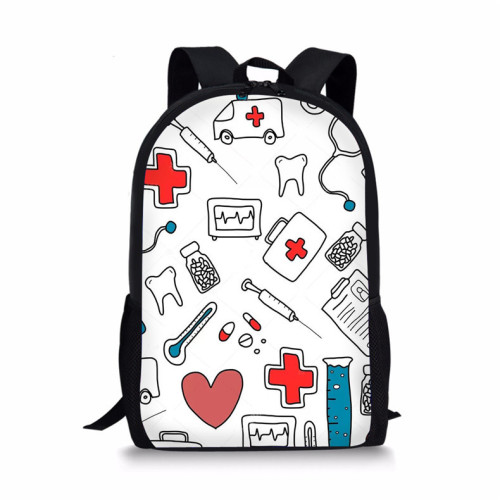 Medical Nursing Design Print Custom Female Shoulder Bags Nurses Tote Bags Fashion Shopping Bag Beach Backpack
