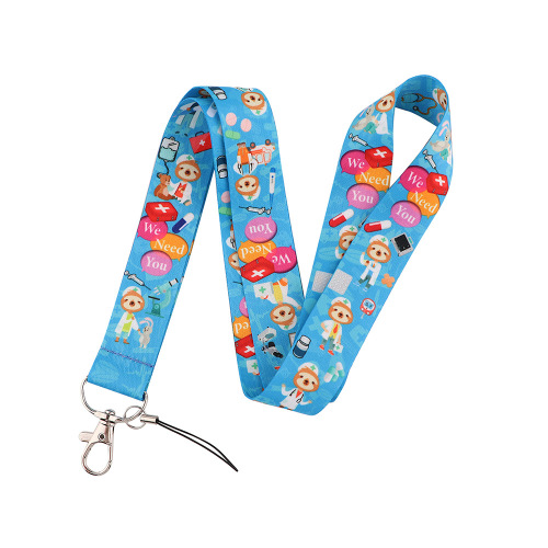 Medical Doctor Bacteria Cartoon Mobile Phone Rope Id Card Lanyard Tag Lanyard Hanging Neck Key Chain Lanyard Badge Holder Lanyard