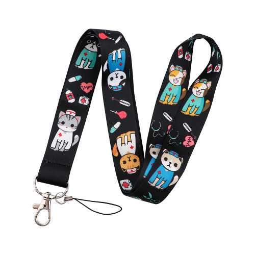 Medical Doctor Bacteria Cartoon Mobile Phone Rope Id Card Lanyard Tag Lanyard Hanging Neck Key Chain Lanyard Badge Holder Lanyard