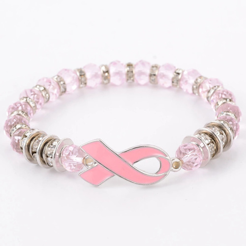 Pink Ribbon Fashion Ladies Bracelet Diamond Jewelry
