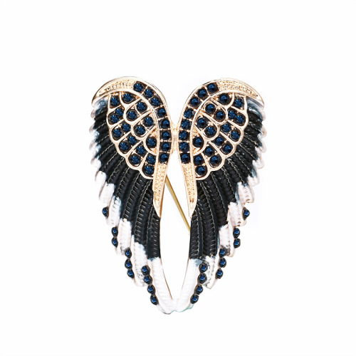 European and American Angel Diamond Wing Brooch Fashion Personality Temperament Trend Versatile Pin Overcoat Accessories