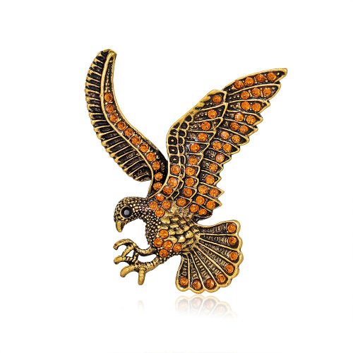 Breast flower Brooch European and American personalized animal inlaid eagle broiler brooco men's chest flower manufacturers direct selling brooches
