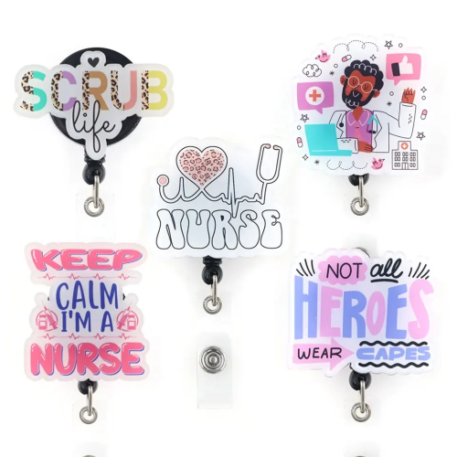 Medical Accessories Gift Scrub Life Keep calm badge reel Nurse ID Name Badge Holder