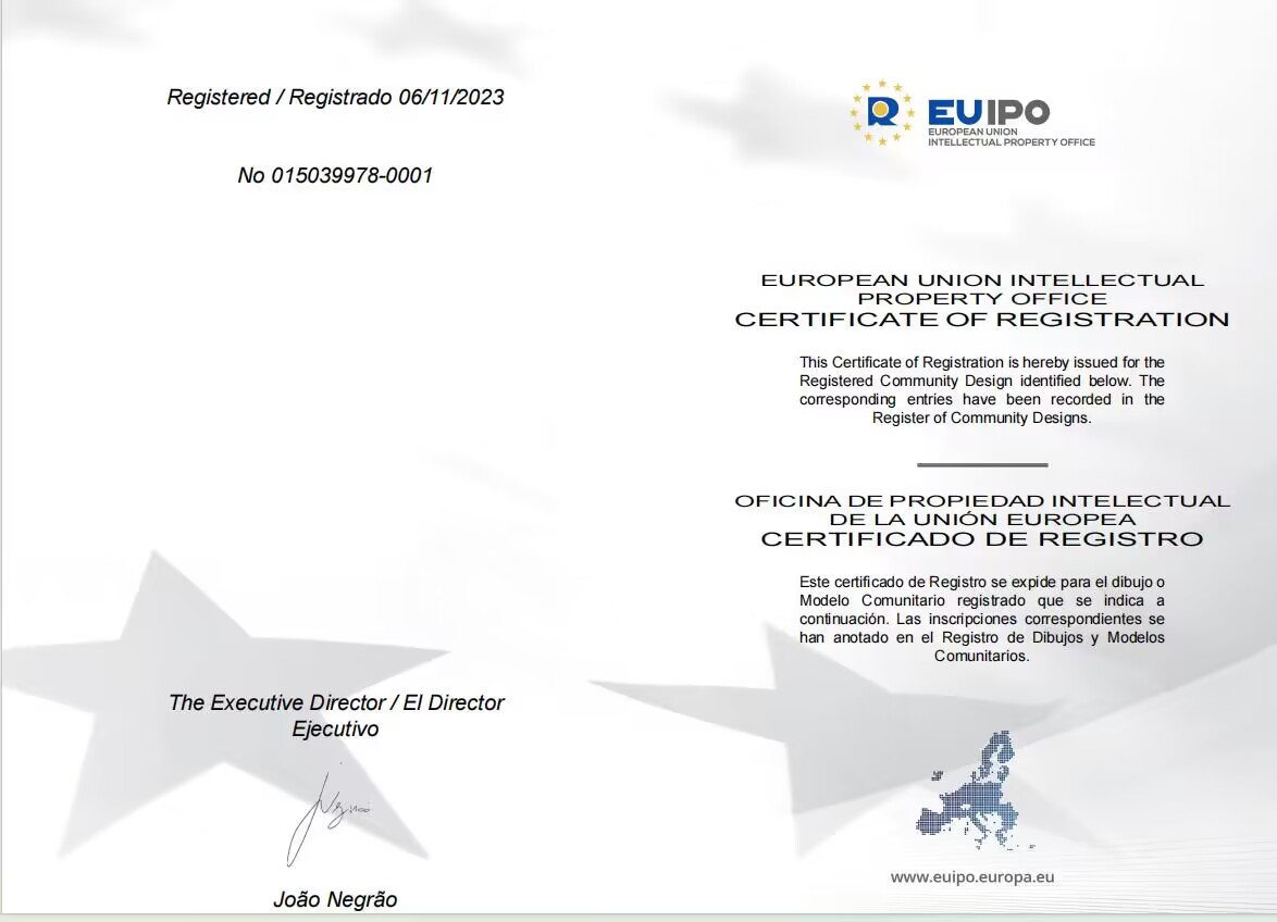 CE patent certificate