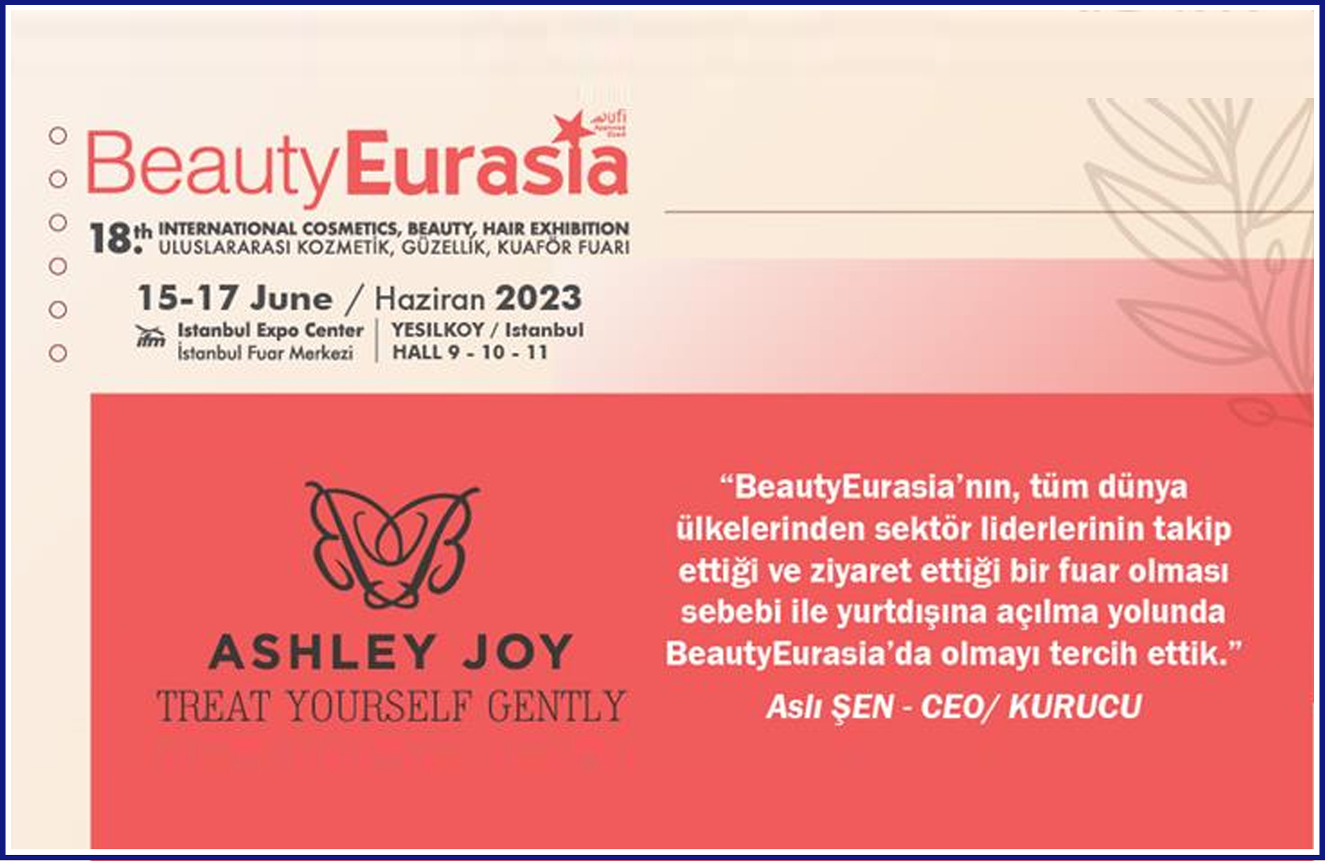 Beauty Eurasia Exhibition Invitation 15-17 June 2023