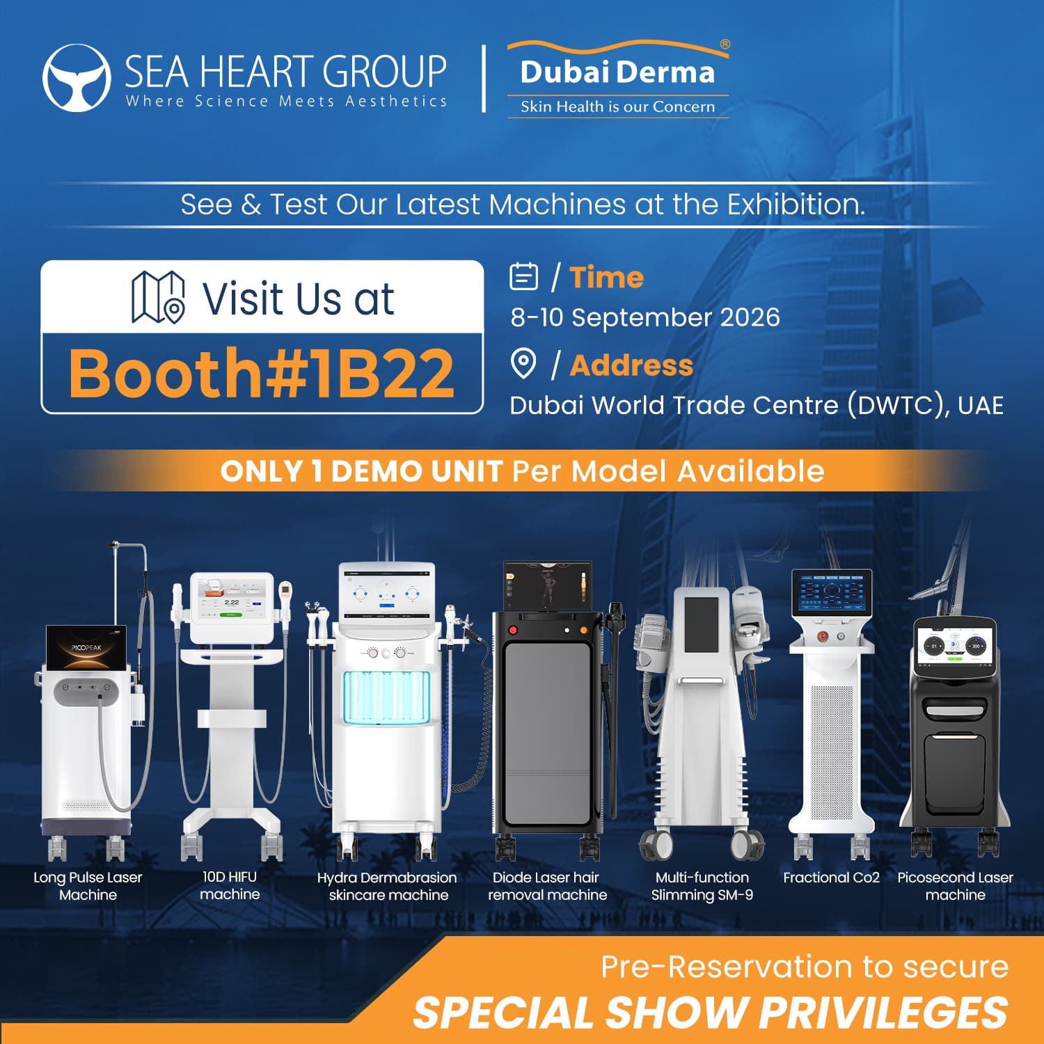 Visit SEA HEART GROUP at Dubai Derma DWTC 2026