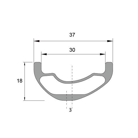 29er 37mm Wide 18mm Depth Hookless MTB Carbon Rims All Mountain