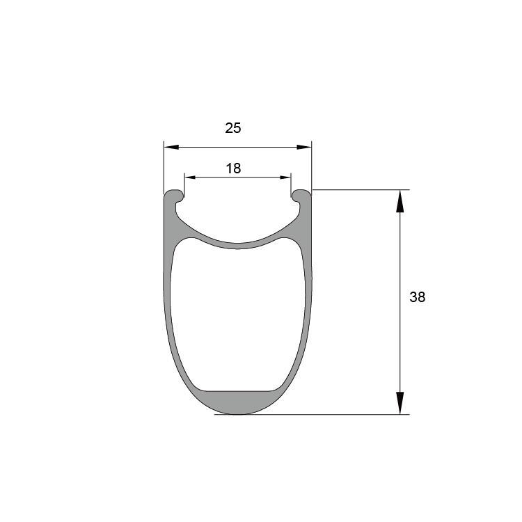 16inch 349 BMX Clincher Carbon Rims 38mm Depth 25mm Width