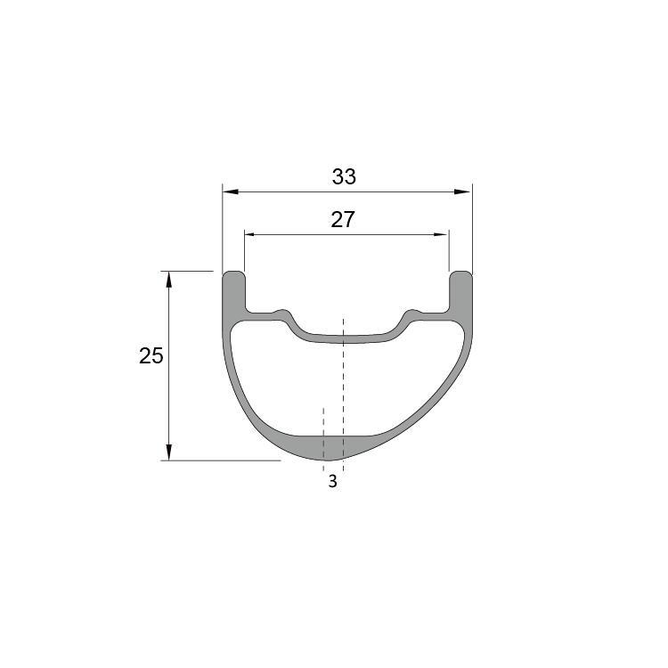 MXV933XC Asymmetric 29er 33mm Wide MTB Carbon XC Rims