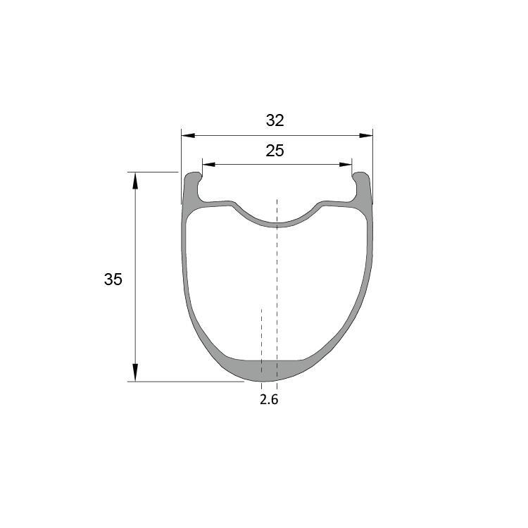 AR35X25C 700c 35mm All Road Carbon Disc Rims