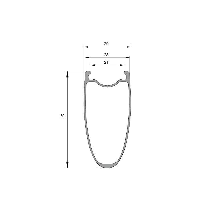 RD60X21 700c 60mm Road Disc Carbon Rims