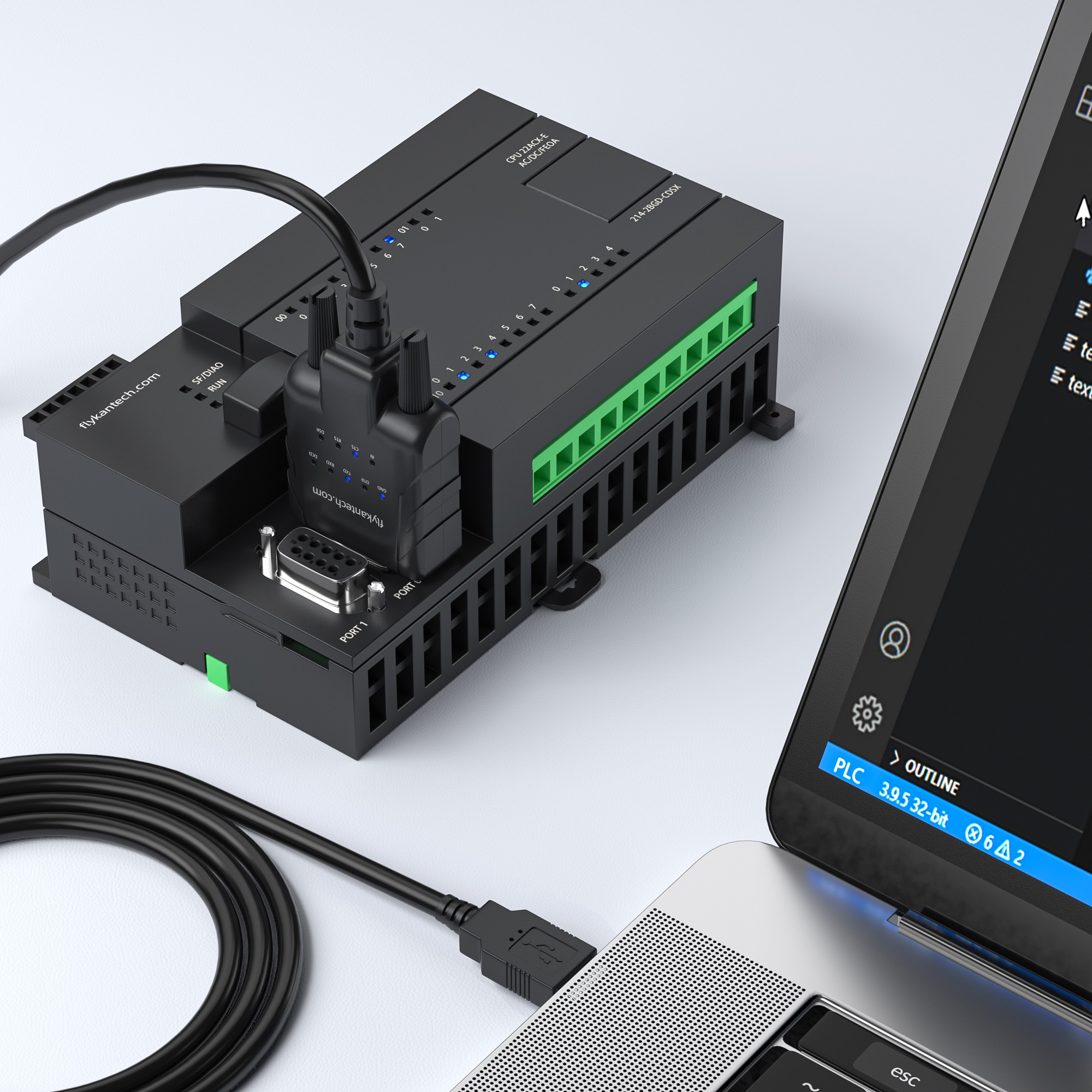 USB232A-E-A | USB to Serial Adapter with 9 x LEDs