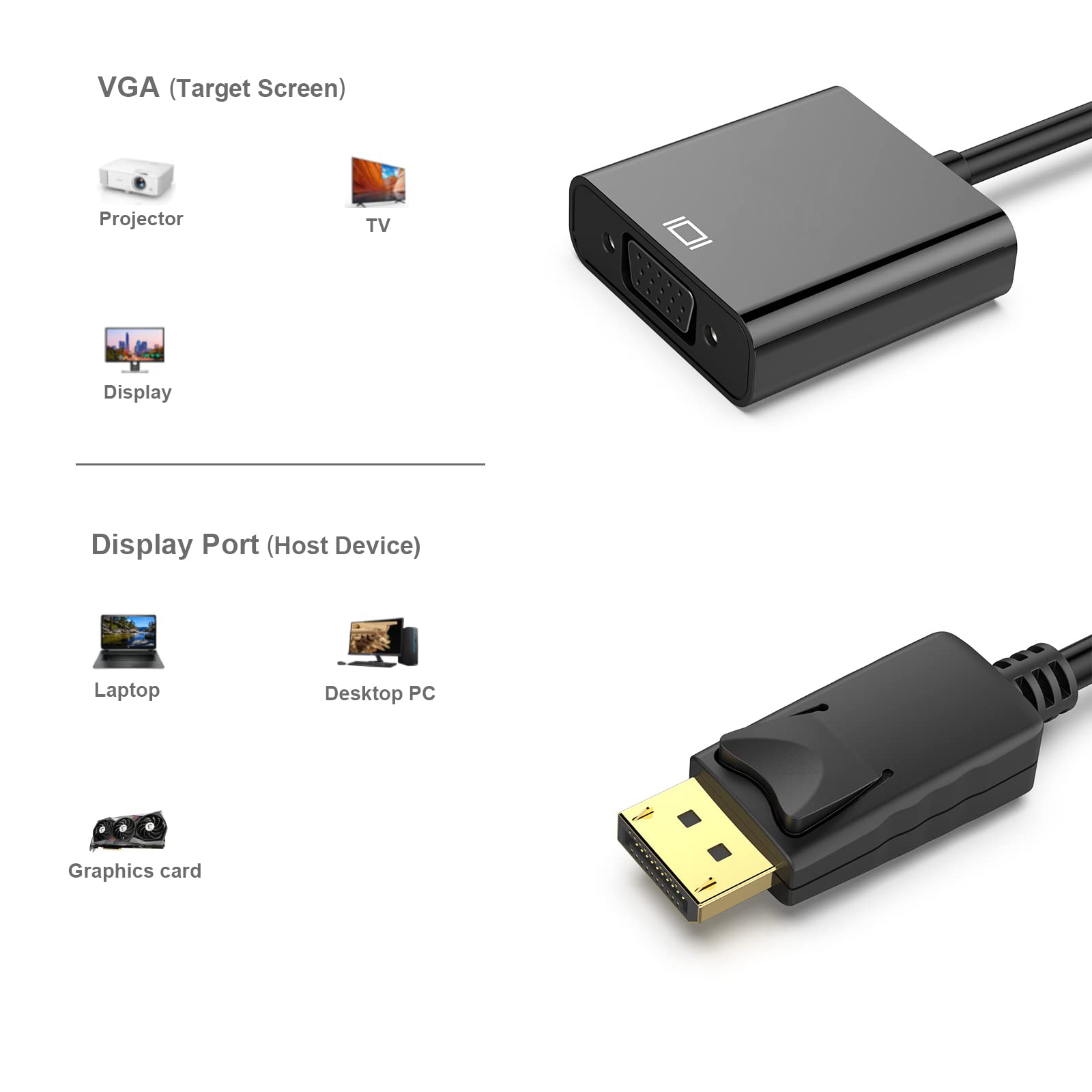 DP2VGA-I | DisplayPort to 1080p VGA Adapter