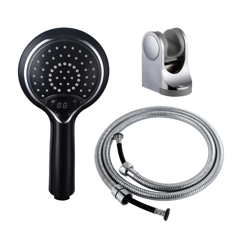 Tecmolog ABS Plastic Handheld Showerheads, Water Temperature Controlled Color Changing LED Shower-Head BS150W/BS150B