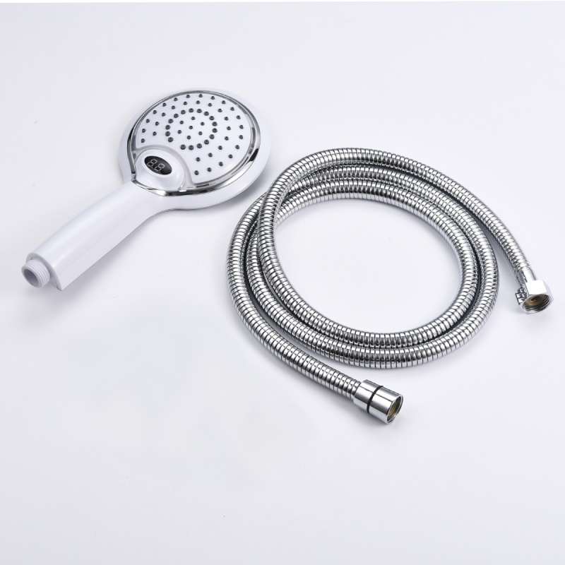 Tecmolog ABS Plastic Handheld Showerheads, Water Temperature Controlled Color Changing LED Shower-Head BS150W/BS150B