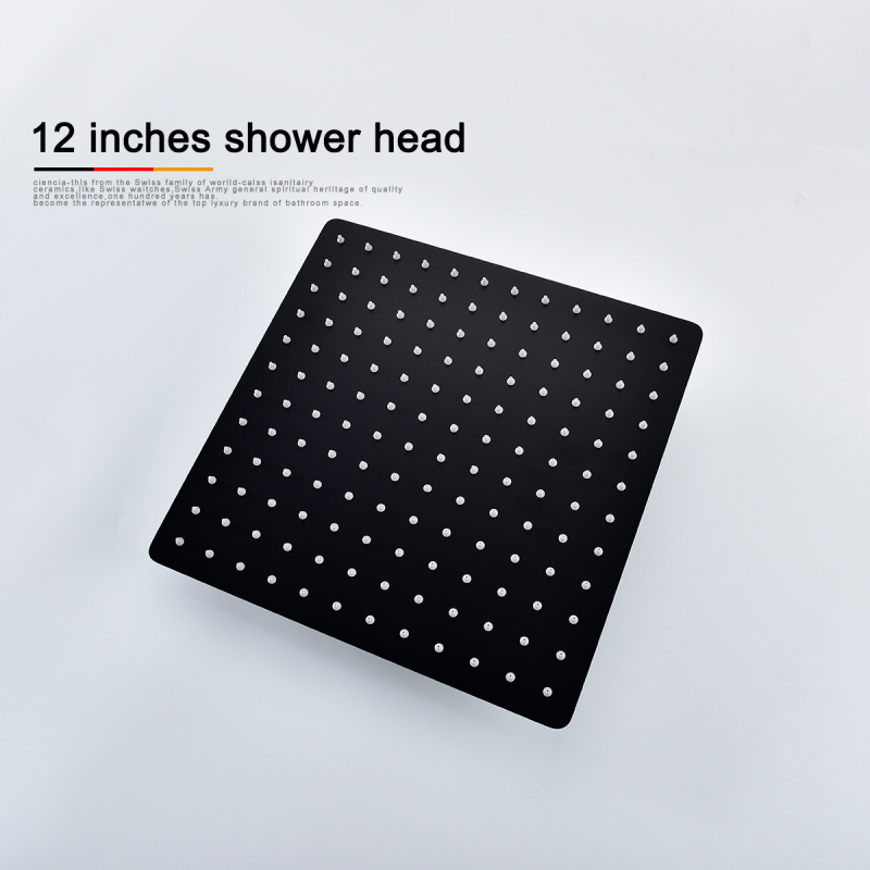 Tecmolog Black Shower Combo Set Brass Body Wall Mounted Shower Systems with 12" Rain Shower and Handheld, Shower Trim Kit with Rough-In Valve BB314B