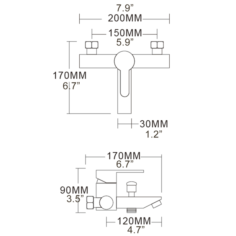 Tecmolog Stainless Steel Brushd Nickle Bathroom Faucet, Wall-Mounted Shower Set and Height Adjustable Sliding Bar SNA516/SNA516F/SBH156/SBH156F