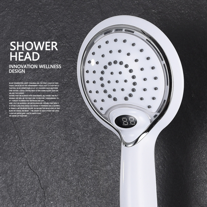 Tecmolog ABS Plastic Handheld Showerheads, Water Temperature Controlled Color Changing LED Shower-Head BS150W/BS150B