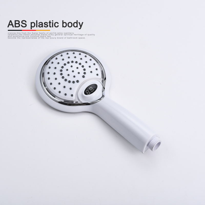 Tecmolog ABS Plastic Handheld Showerheads, Water Temperature Controlled Color Changing LED Shower-Head BS150W/BS150B