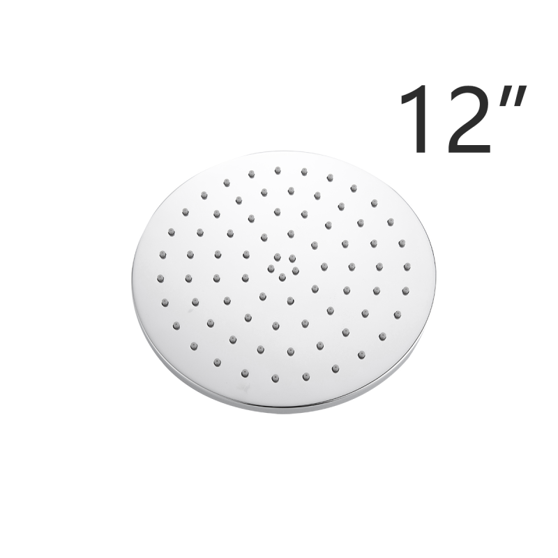 Tecmolog Brass Chrome 8/10/12 Inches Round Rain Shower Head Pressuried Shower head Powerful Spray Top shower with Silicone Nozzle BD127/BD127A/BD127B