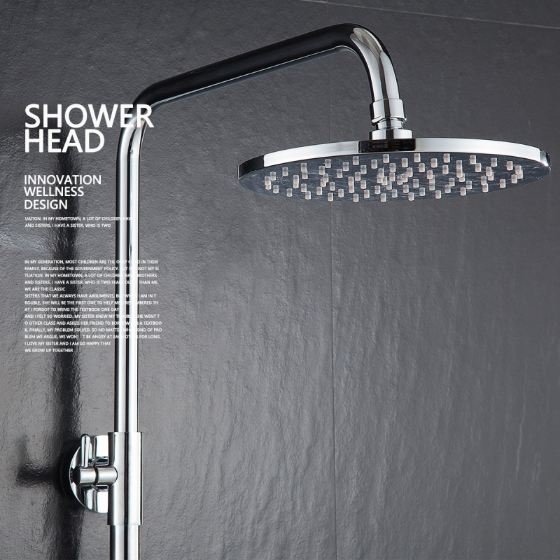 Tecmolog Brass Chrome 8/10/12 Inches Round Rain Shower Head Pressuried Shower head Powerful Spray Top shower with Silicone Nozzle BD127/BD127A/BD127B