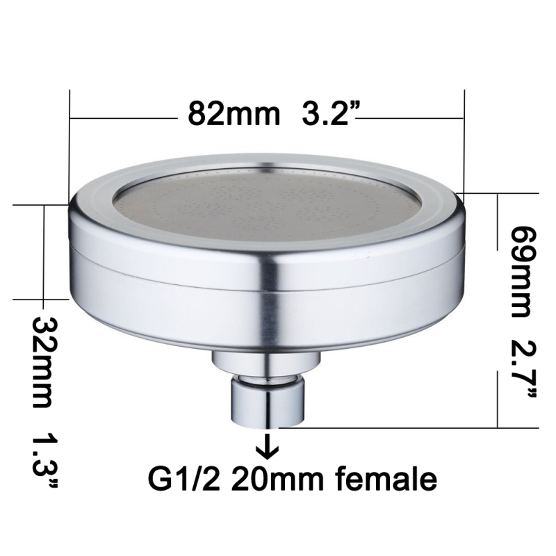Tecmolog Space Aluminum Round Shower Head with Detachable and Washable Filter, High Pressure and Water Saving Rainfall Fixed Shower Head BD141